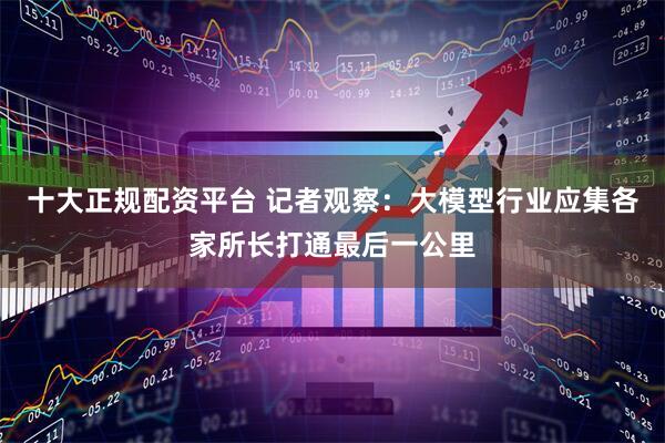 十大正规配资平台 记者观察：大模型行业应集各家所长打通最后一公里