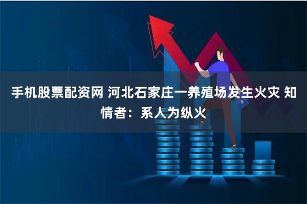 手机股票配资网 河北石家庄一养殖场发生火灾 知情者:系人为纵火